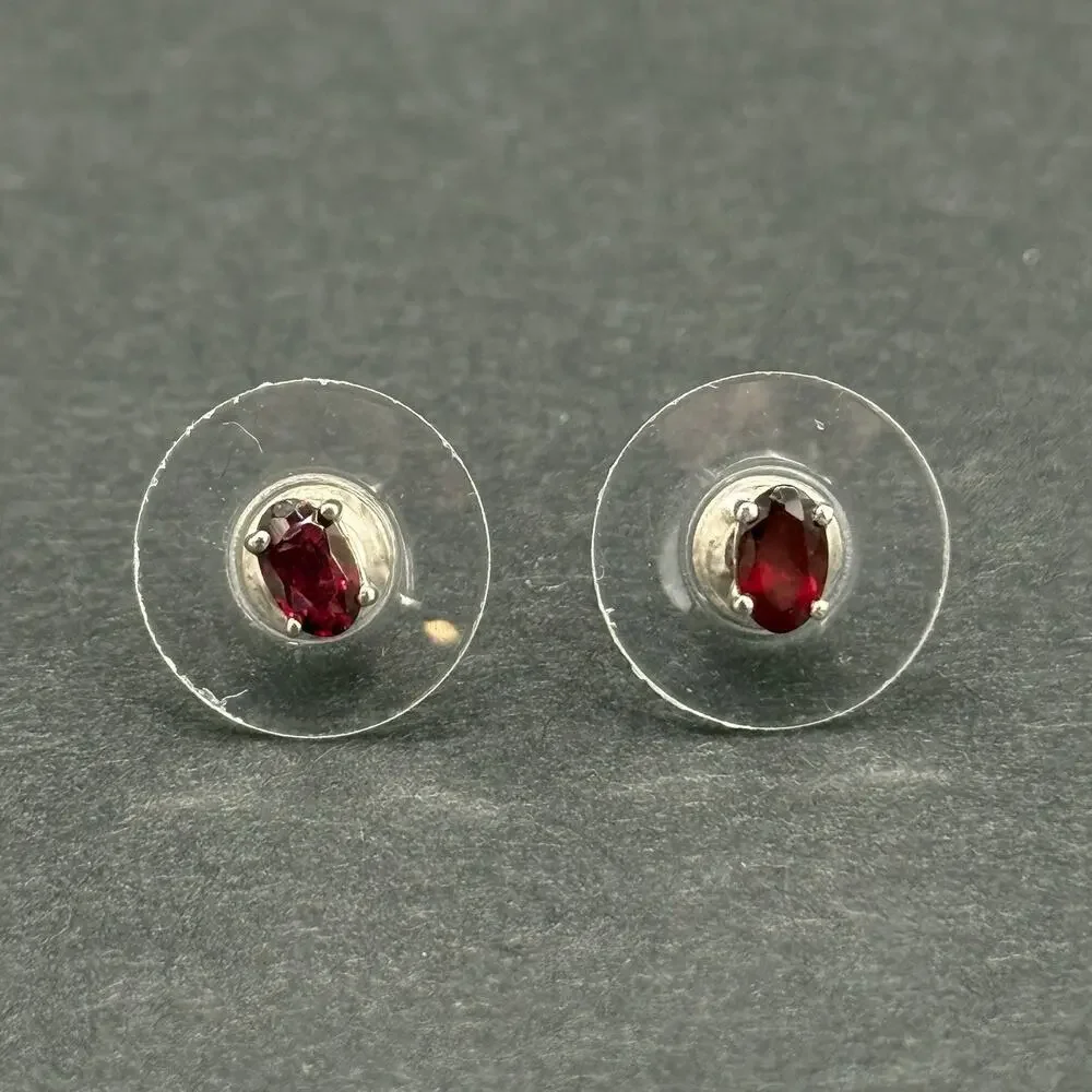 316L Surgical Stainless Steel Red Rhinestone Hoop & Stud Earrings Jewelry Lot